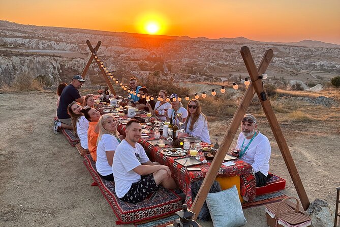 Barbecue Picnic in the valley (Sunset Time) - Mezes, Cheese, Salad, and Grilled Meat