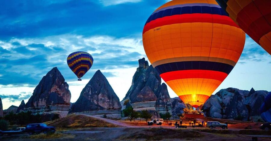 Cappadocia: 1 of 3 Valleys Hot Air Balloon Flight - Watching the balloon inflate is part of the show