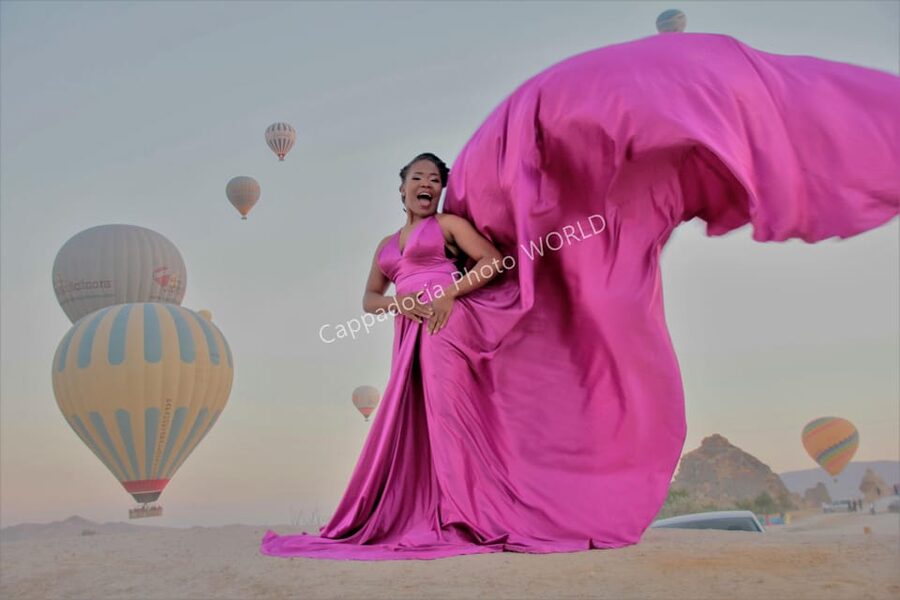 Cappadocia Photoshoot with Flying Dress - A Flying Dress Without Packing One