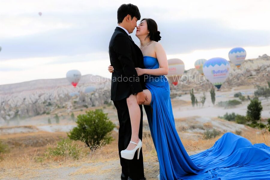 Cappadocia Photoshoot with Flying Dress - Sunrise, Sunset, and Cappadocia’s Changing Light