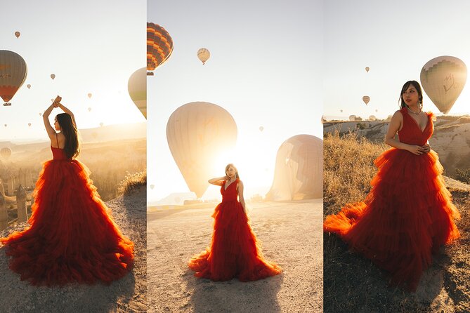 Cappadocia Photoshooting with Flying Dress - Posing help makes a real difference