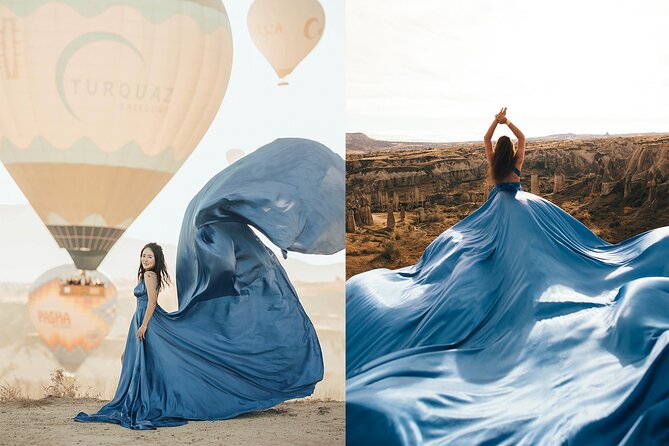 Cappadocia Photoshooting with Flying Dress - Choosing the dress before the camera comes out