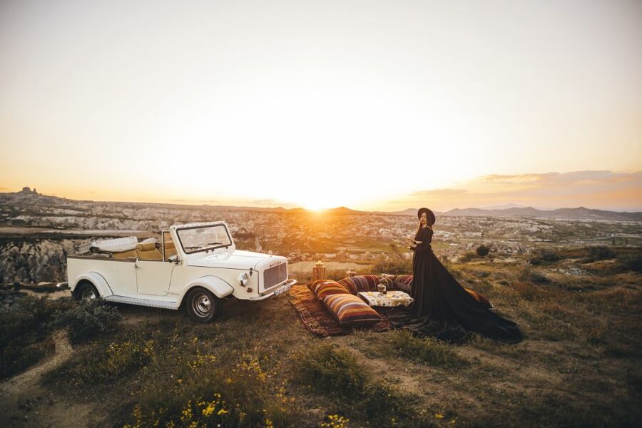 Cappadocia: Private Classic Car Trip with Photoshoot Option - Sunrise balloons are beautiful, but timing is not guaranteed