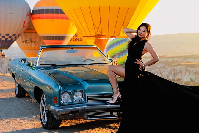 Cappadocia Private Photo Shoot with Flying Dress & Vintage Car - Key points at a glance