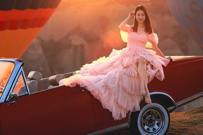 Cappadocia Private Photo Shoot with Flying Dress & Vintage Car - The value of a $355.04 private session
