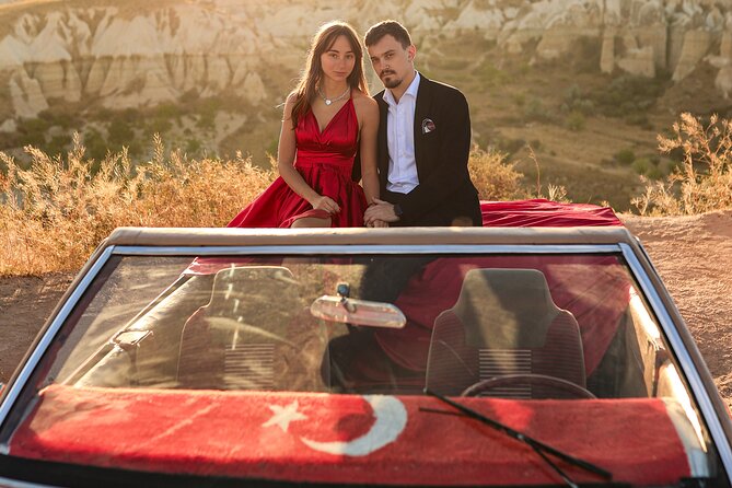 Cappadocia Private Photo Shoot with Flying Dress & Vintage Car - Crowds, privacy, and the three stops