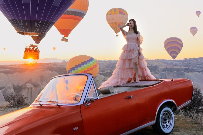 Cappadocia Private Photo Shoot with Flying Dress & Vintage Car - Moving through Cappadocia in a vintage car