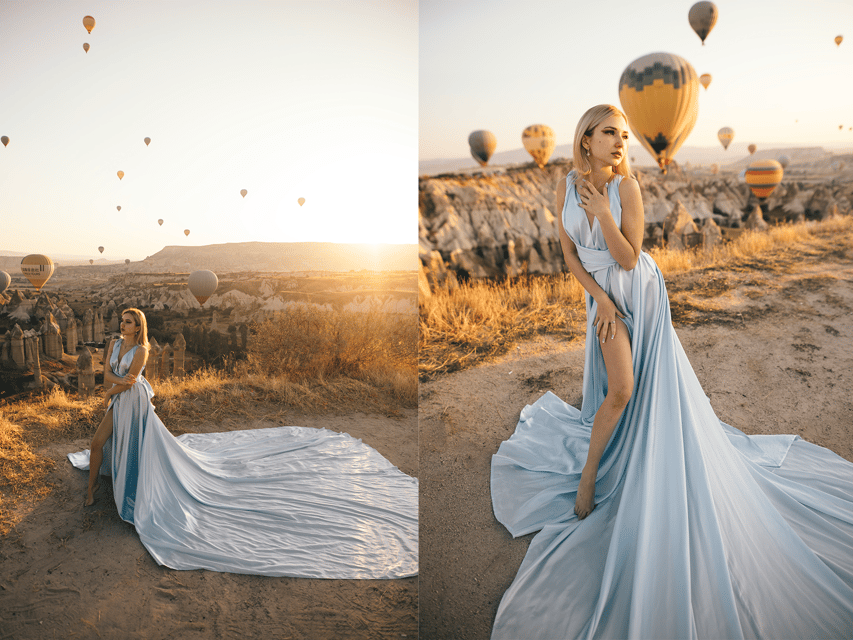 Göreme: Cappadocia Satin Flying Dress Rental - Sunrise and sunset are the only shooting windows