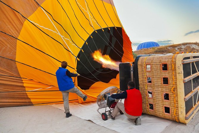 Sunrise Hot Air Balloon Flight Experience over Cappadocia - Coffee, snacks, and the balloon inflation